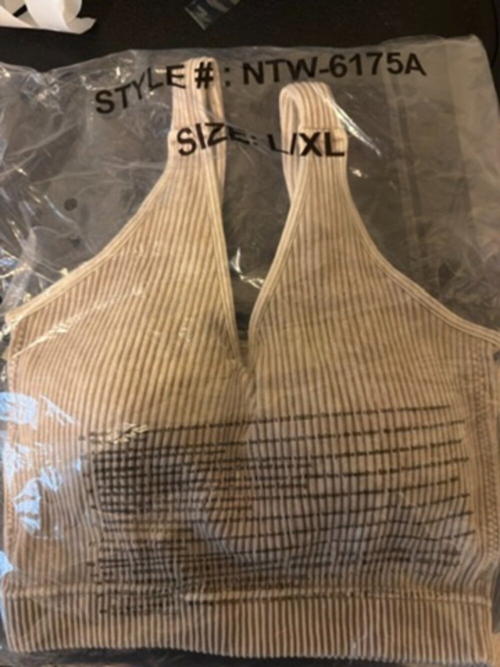 Zenana Ribbed Rhinestone Seamless Bralette Crop Top L/XL NWT
